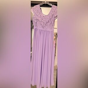 Light Lavender Maxi Skirt with Gathered Waist